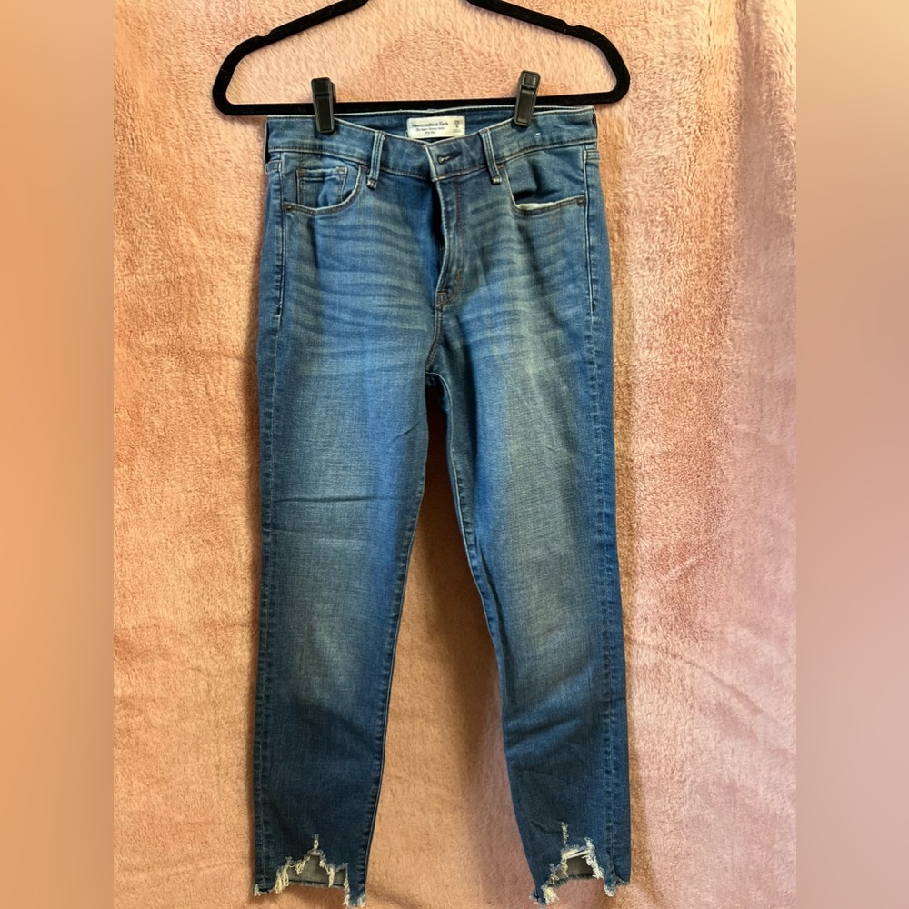 Abercrombie and Fitch The Super Skinny Ankle Mid Rise Jeans